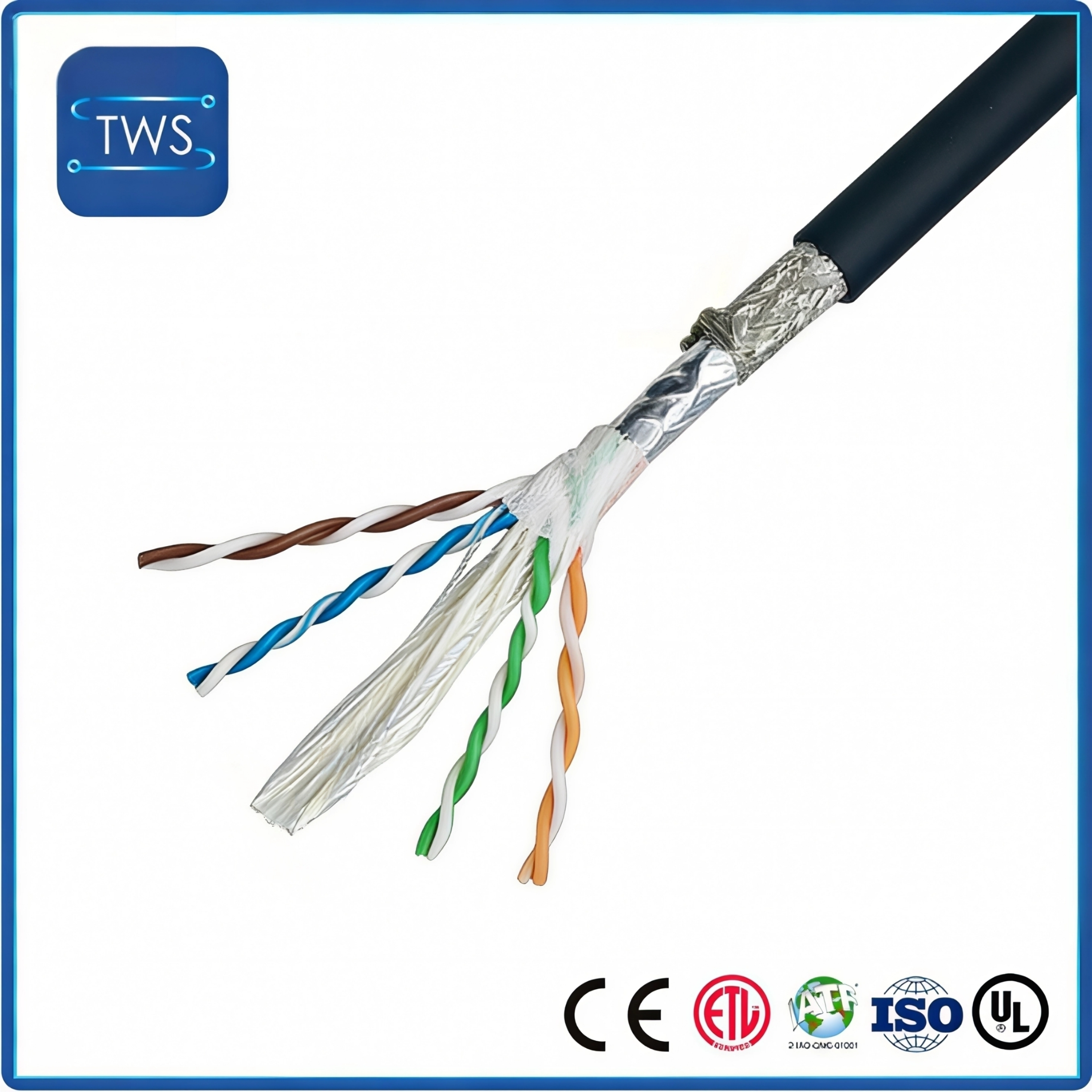 Non-woven Fabric, Aluminum Foil Mylar Drag Chain Network Cable CAT5E Bare Copper