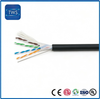 Finished Industrial Drag Chain Cat6 Cable 26AWG Bare Copper TPU Black