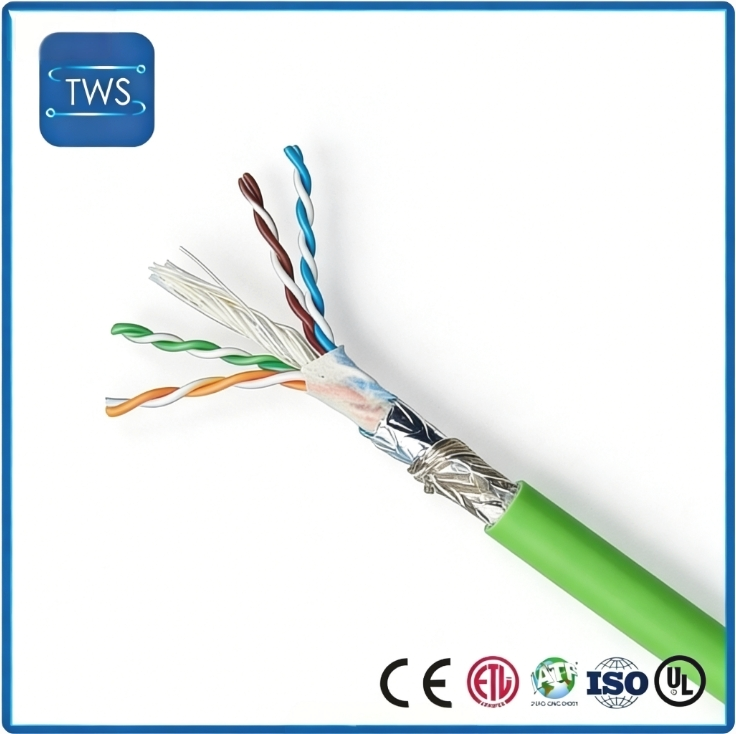 Finished Cat6A SF/UTP Network Cable 26AWG Bare Copper