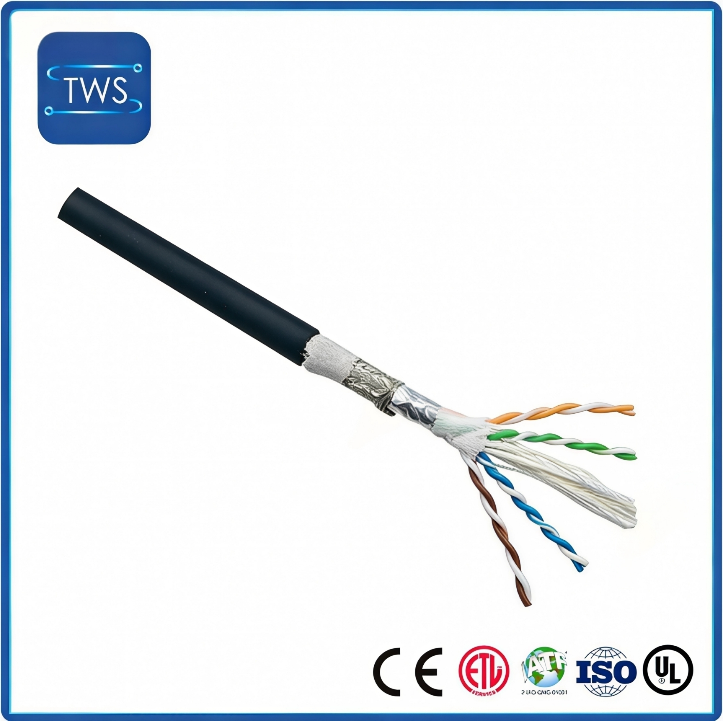 Non-woven Fabric, Aluminum Foil Mylar Drag Chain Network Cable CAT5E Bare Copper