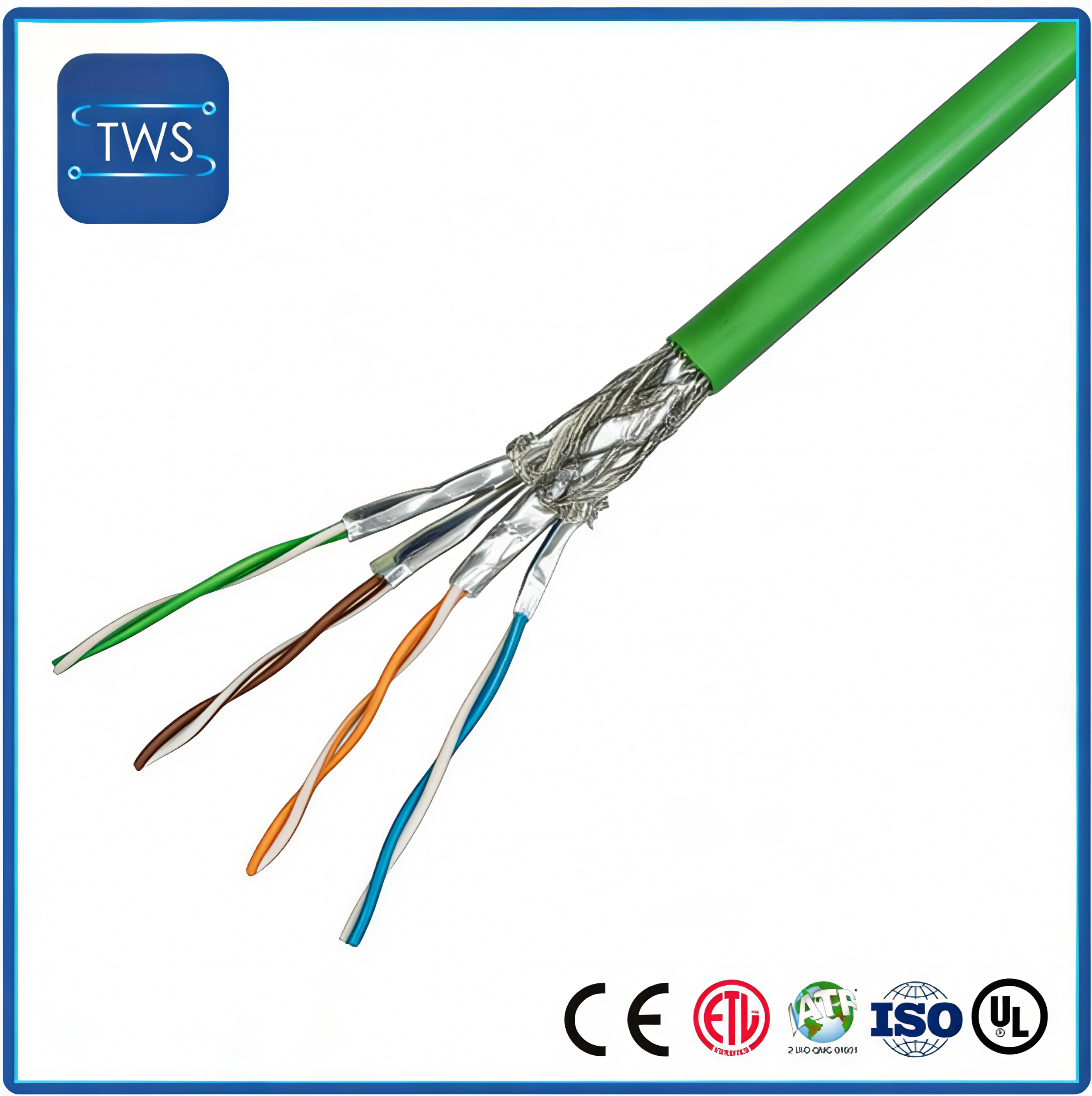 Tinned Copper S/FTP CAT6A PVC Cable for Home