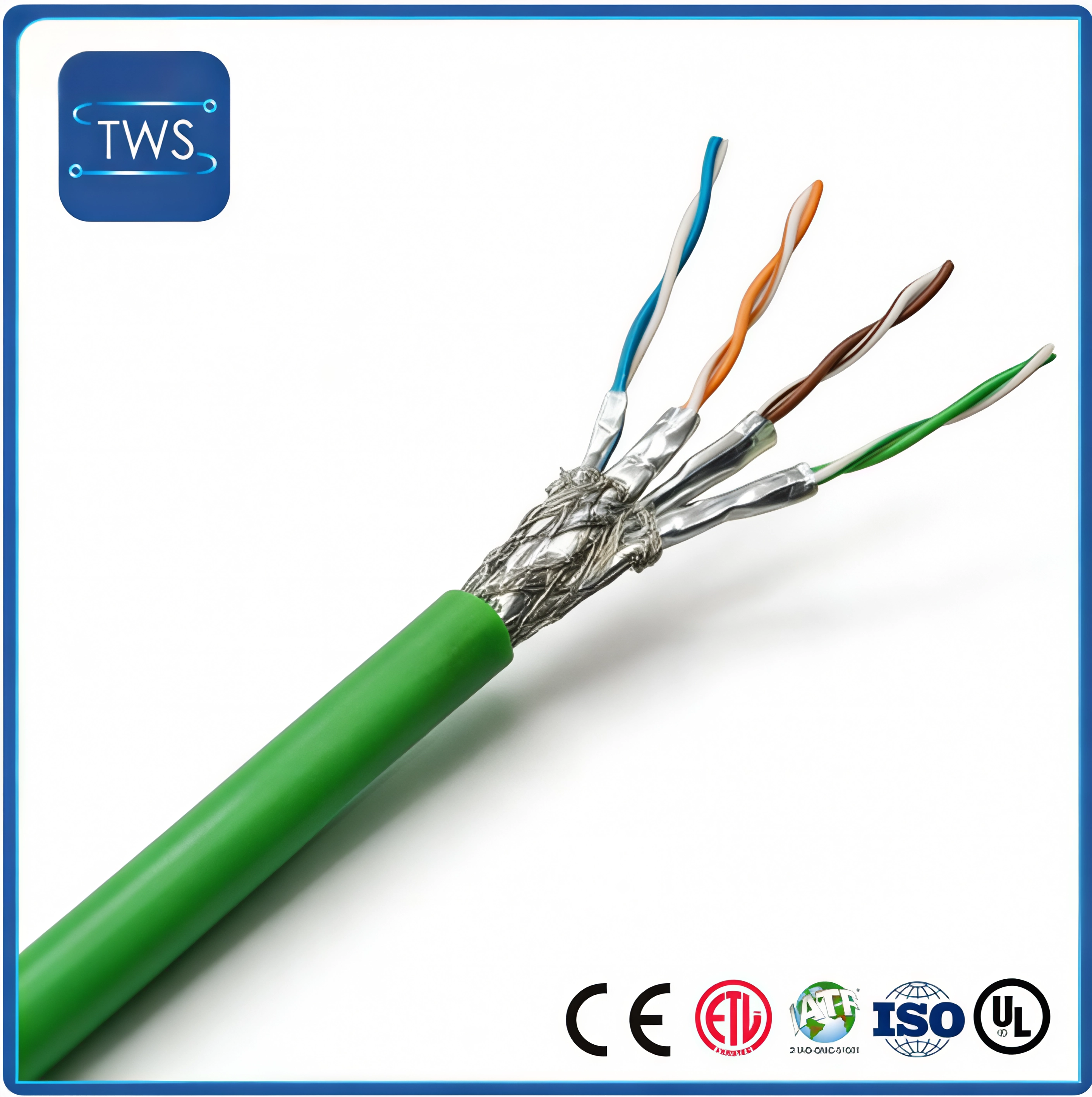 Tinned Copper S/FTP CAT6A PVC Cable for Home