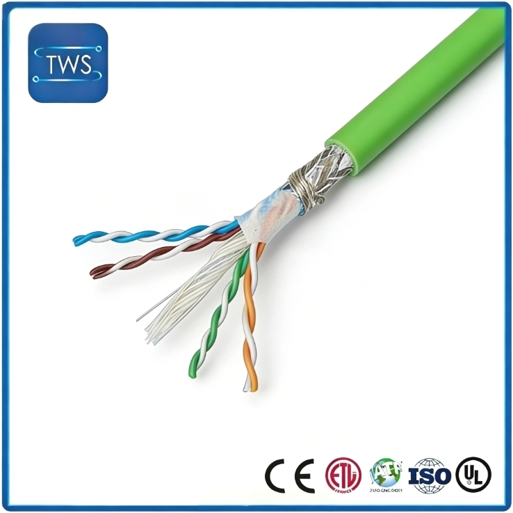 Finished Cat6A SF/UTP Network Cable 26AWG Bare Copper