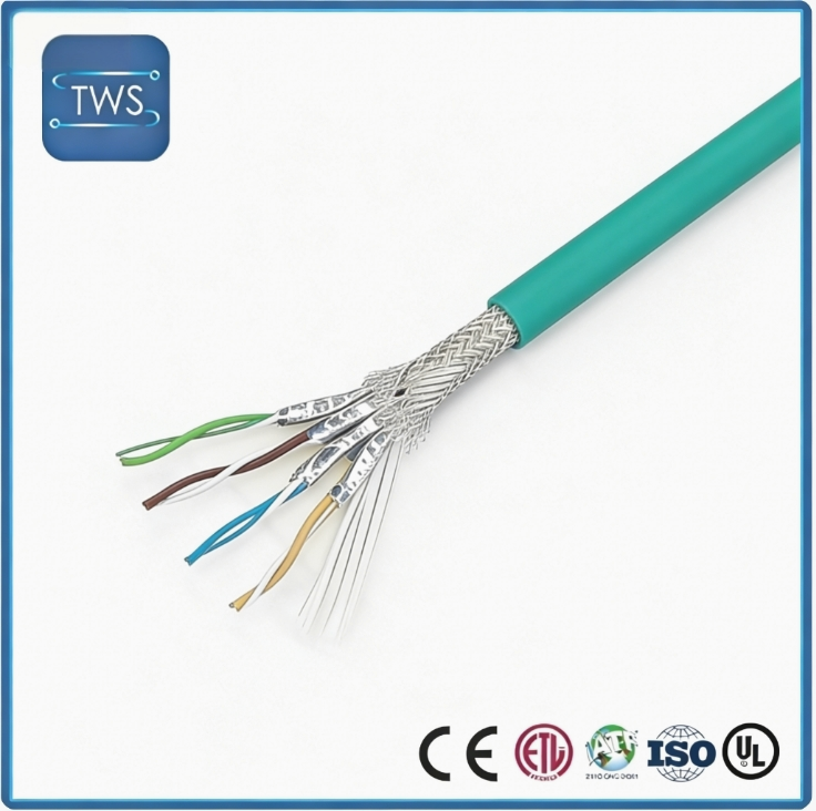 Finished Industrial Drag Chain CAT6 U/FTP Network Cable 24AWG Bare Copper