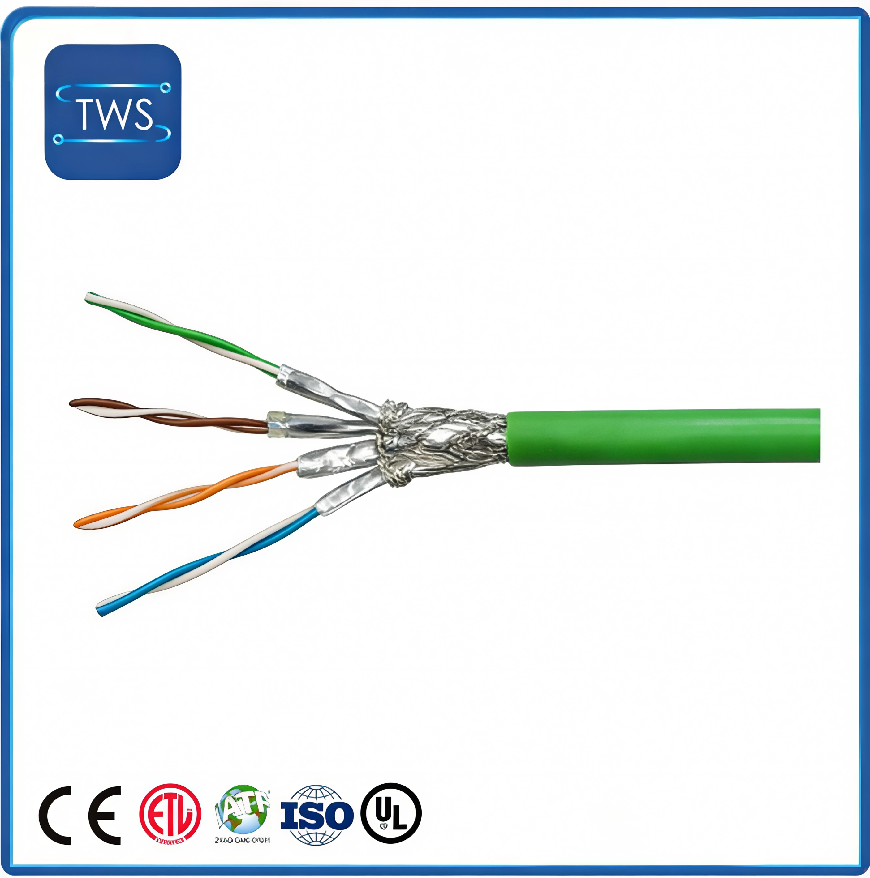 Tinned Copper S/FTP CAT6A PVC Cable for Home