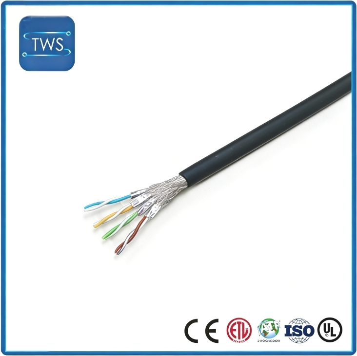 Finished Drag Chain CAT6A Network Cable 26AWG Bare Copper
