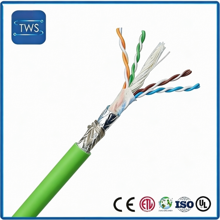 Finished Cat6A SF/UTP Network Cable 26AWG Bare Copper
