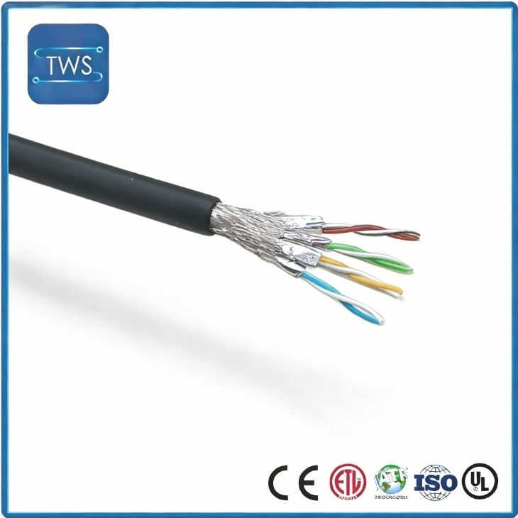 Finished Drag Chain CAT6A Network Cable 26AWG Bare Copper