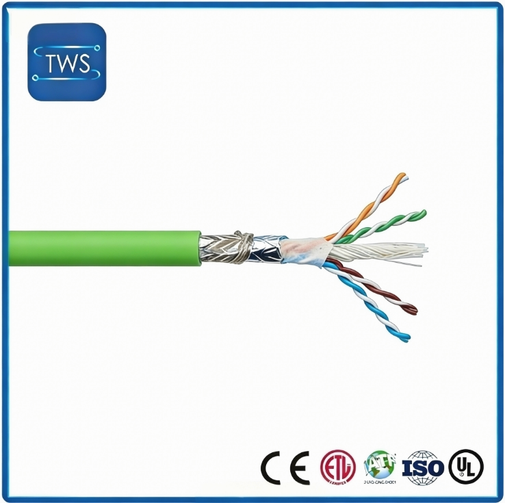 Finished Cat6A SF/UTP Network Cable 26AWG Bare Copper