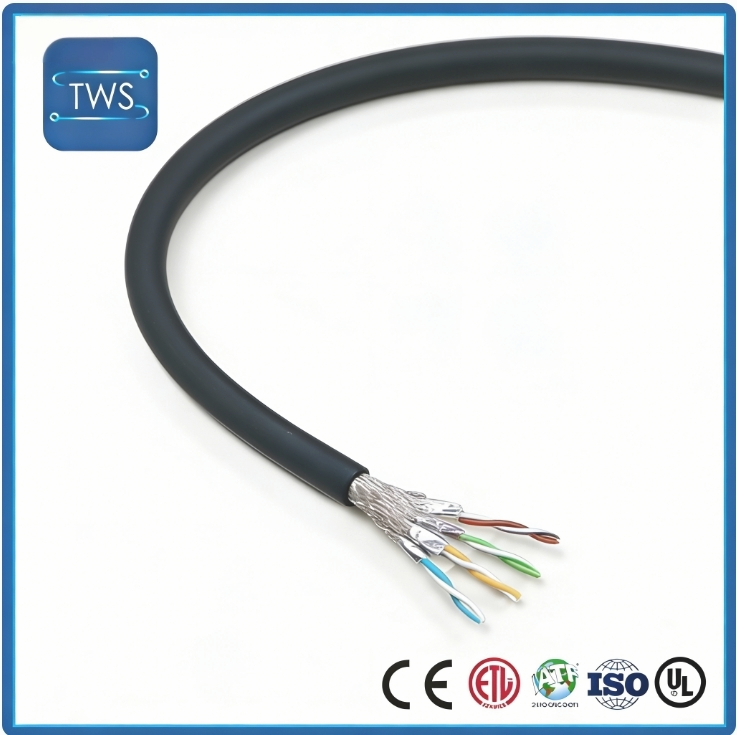 Finished Drag Chain CAT6A Network Cable 26AWG Bare Copper