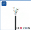 Finished Industrial Drag Chain Cat6 Cable 26AWG Bare Copper TPU Black