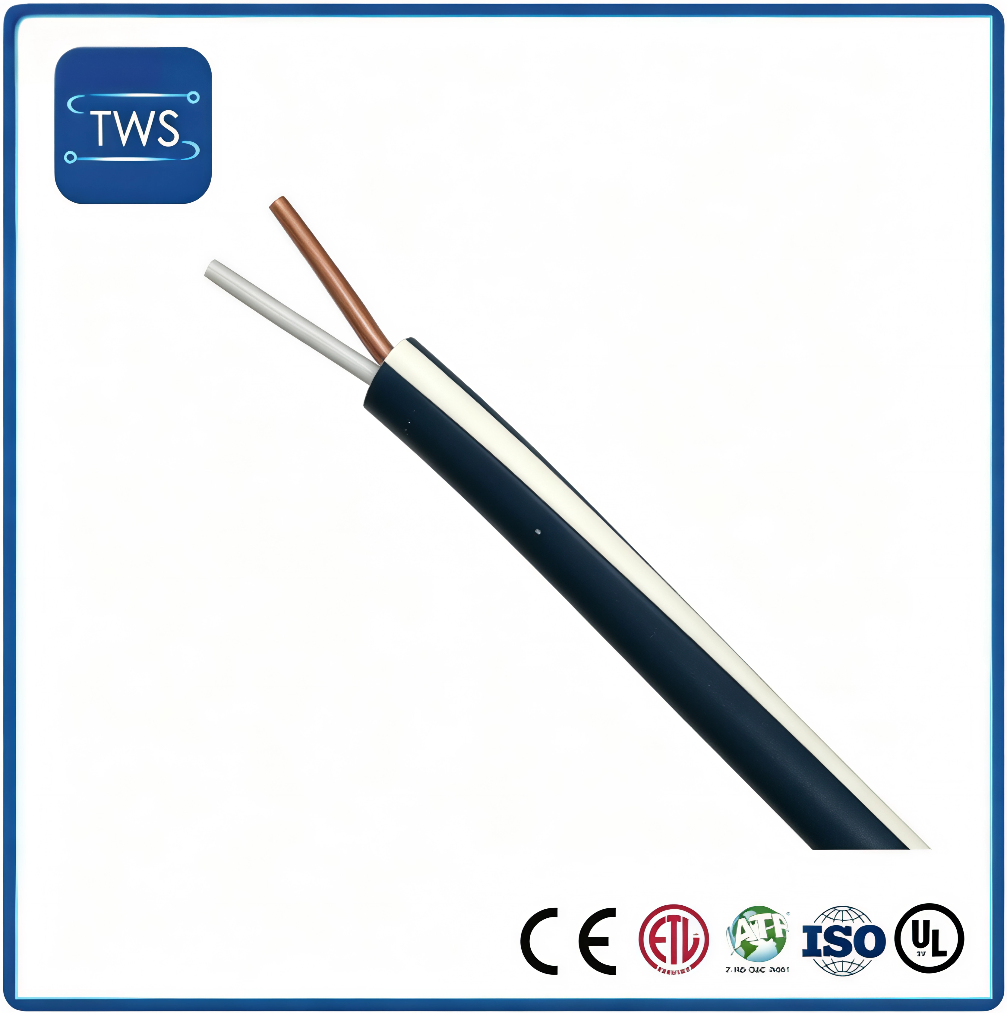 Automotive Sensor Cable 20AWG 2 Core Bare Copper TPU Jacket