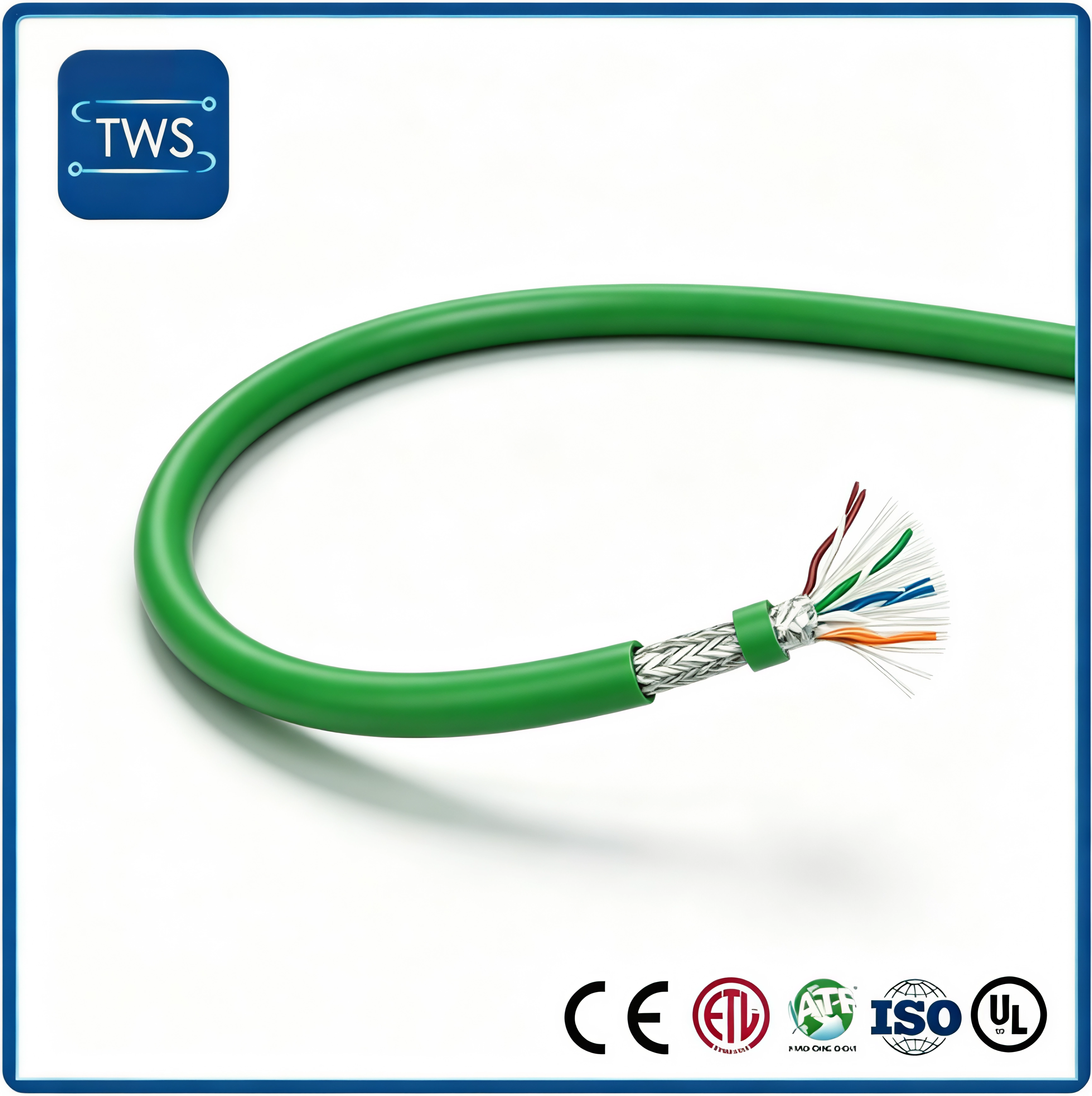 Cat5e Sf/UTP High Flex Drag Chain Ethernet Cable 24AWG PUR