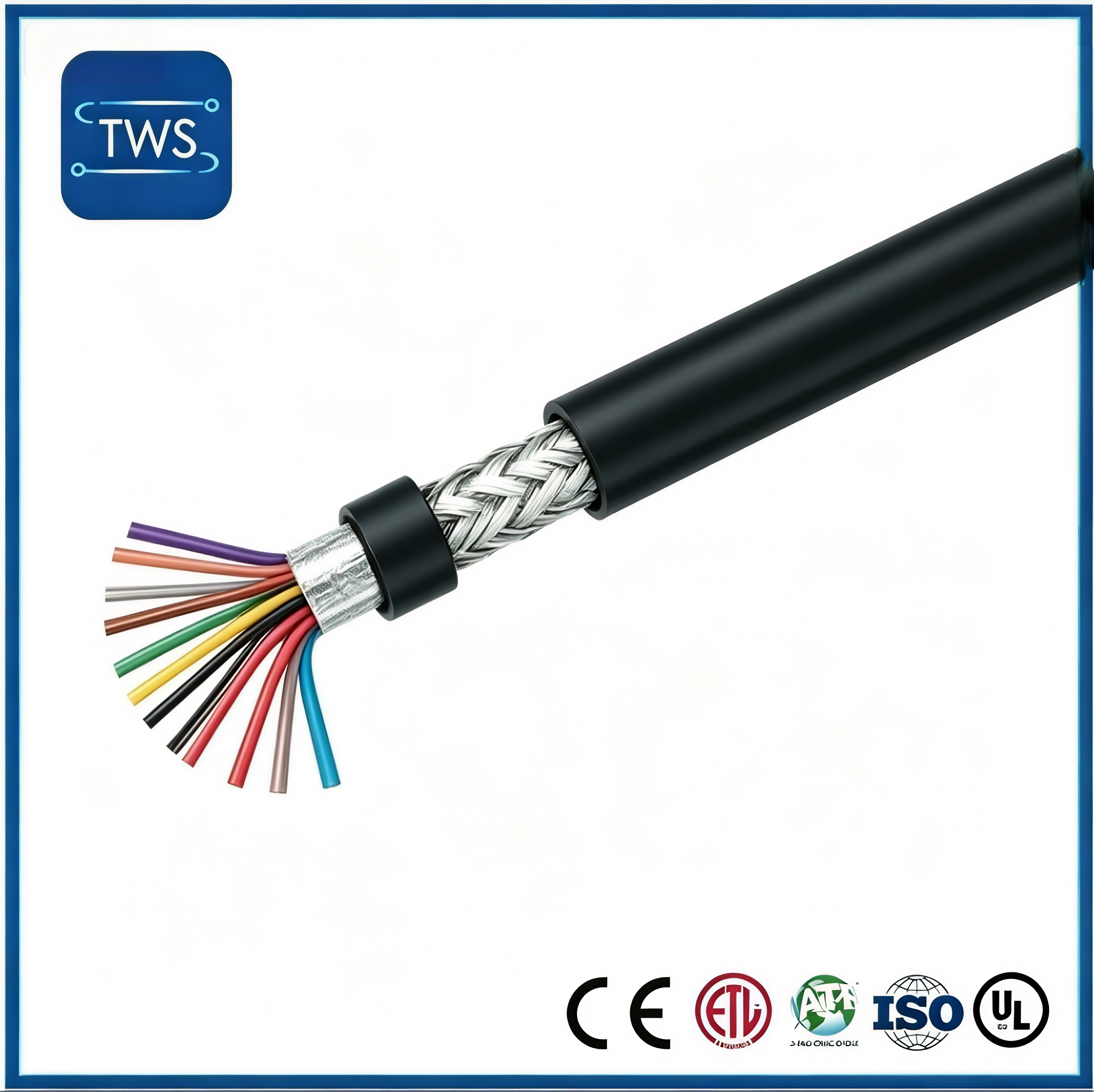 UL2464 Shielded Computer Cable 300V PVC Jacket Double Shielded