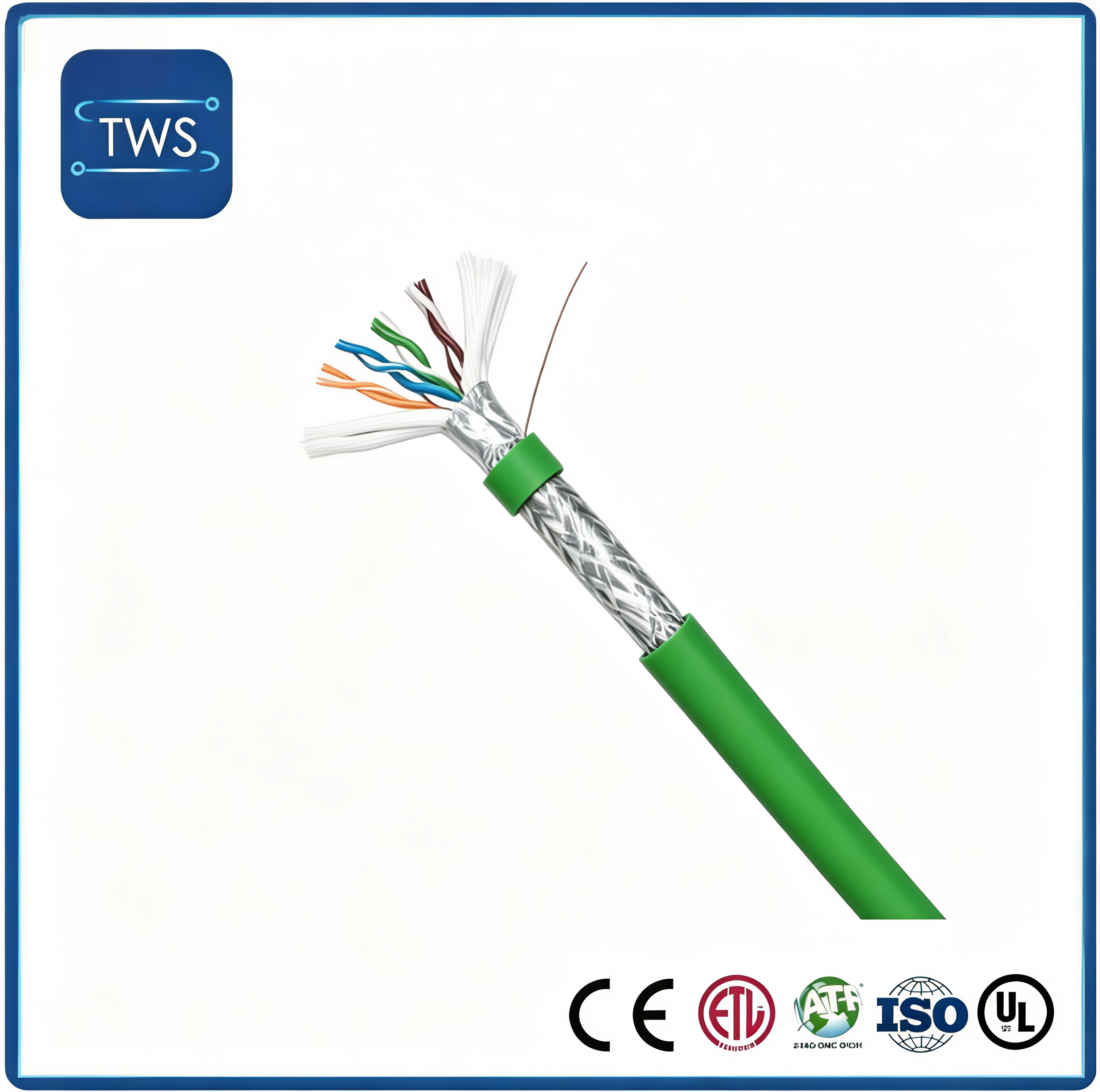 24AWG Cat5e High Flexible Drag Chain Ethernet Cable Sf/UTP PUR/PVC