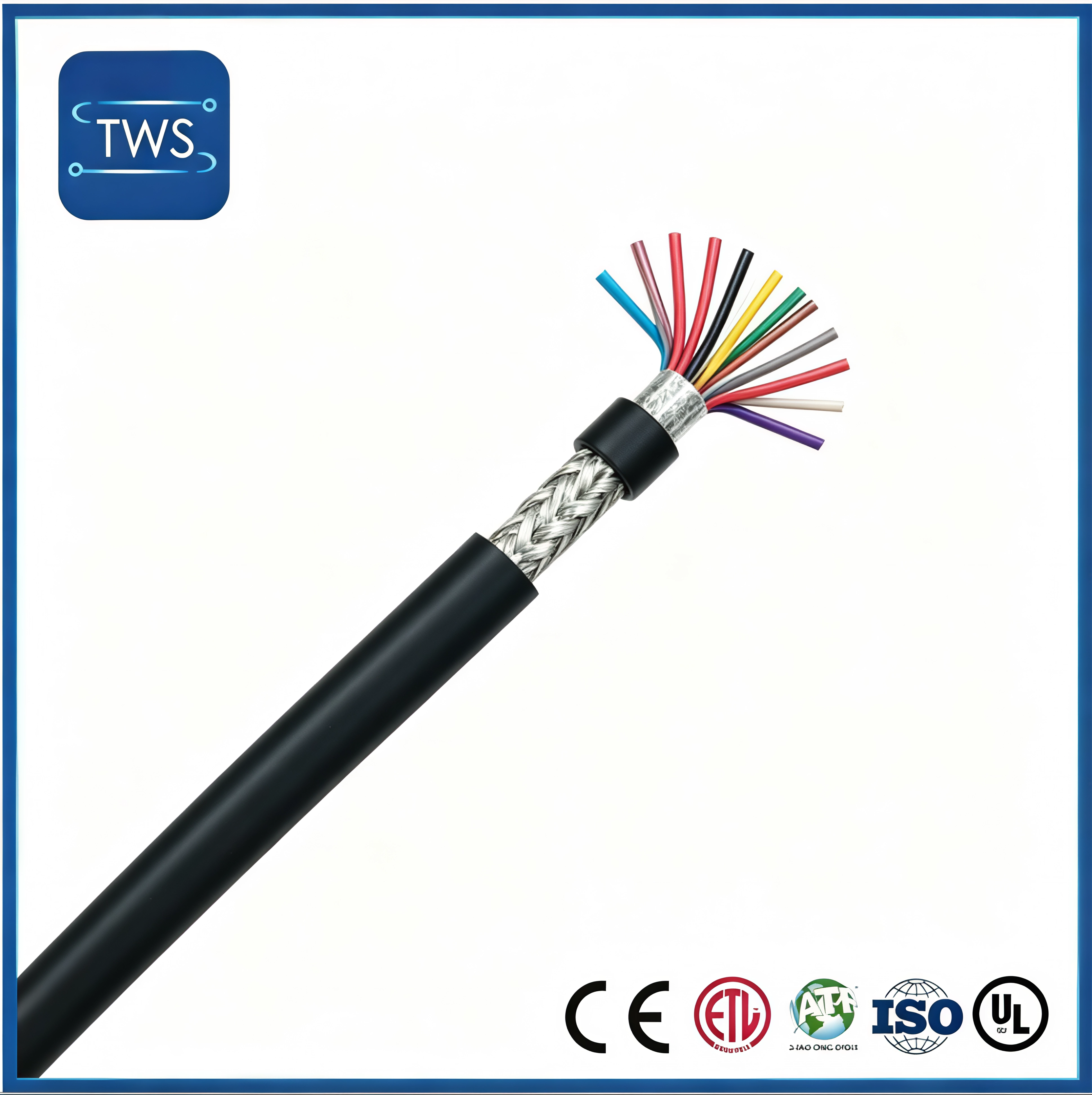 UL2464 Shielded Computer Cable 300V PVC Jacket Double Shielded