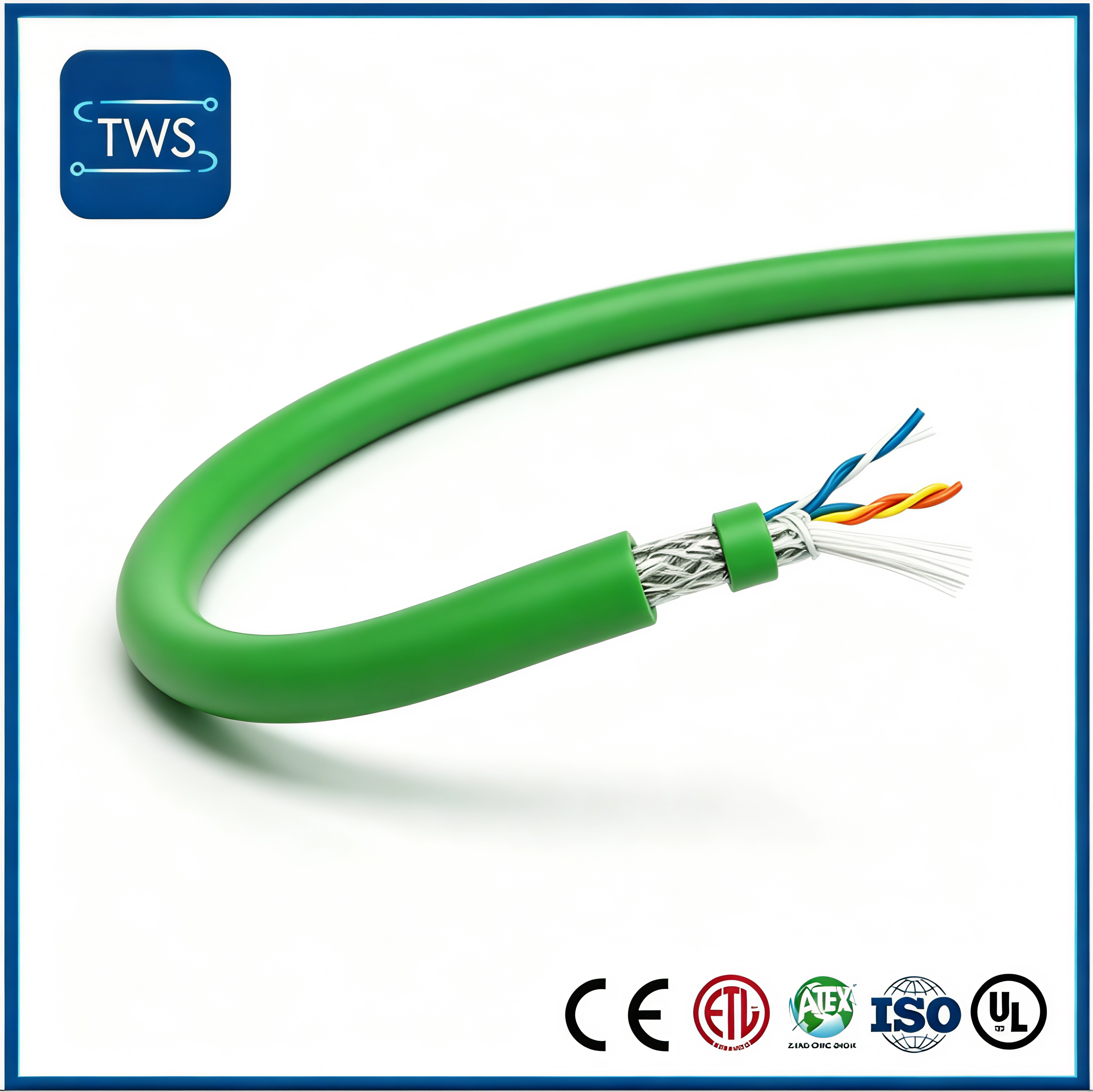 Industrial Ethernet Fd Cat5e Cable 24AWG S/FTP PUR Drag Chain
