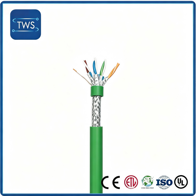 CAT6A S/FTP Shielded Industrial Ethernet Flexible Cable 500MHz PUR/PVC