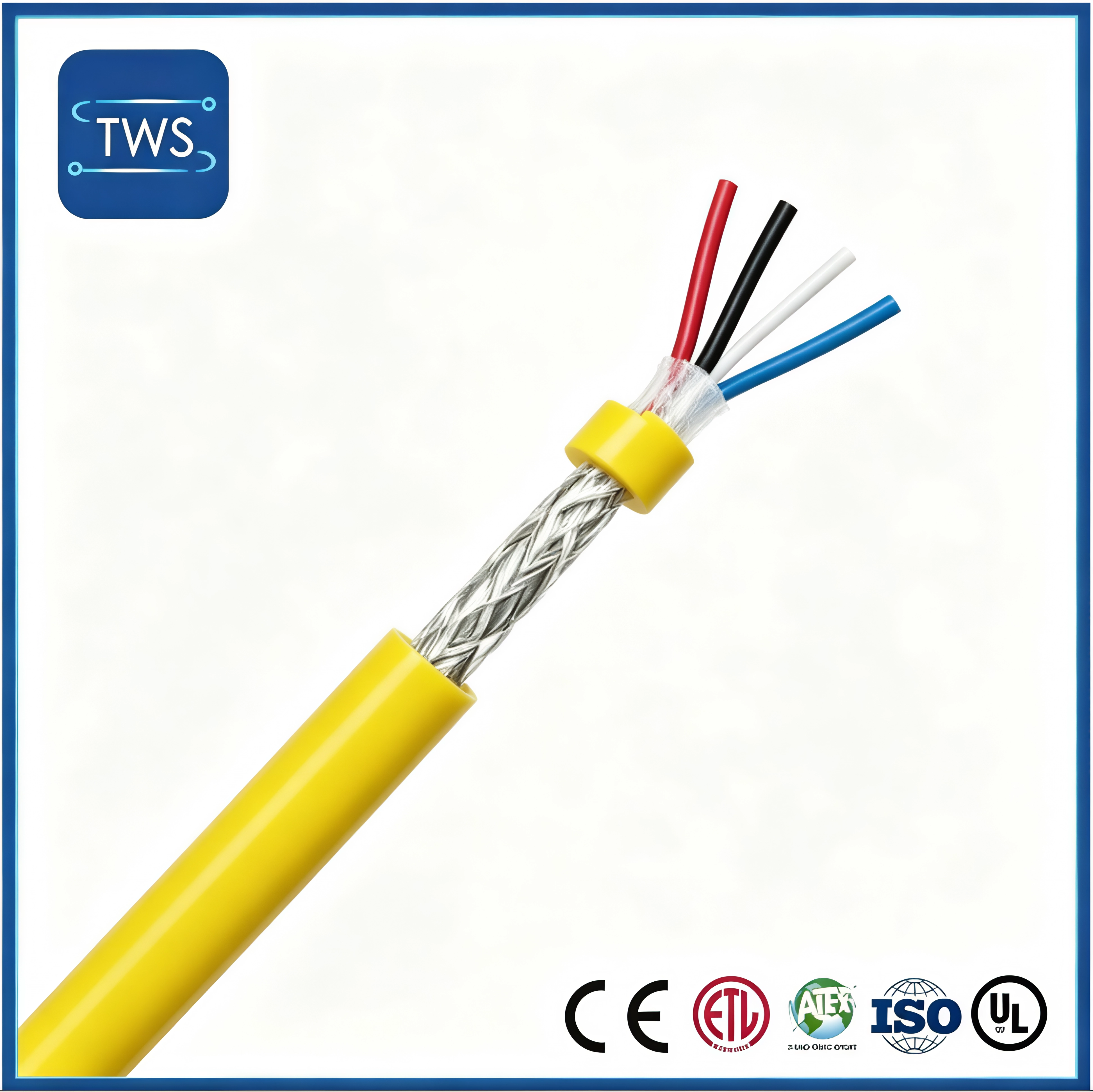 Industrial Profinet Type a Cable 22AWG S/FTP Shielded Yellow PVC