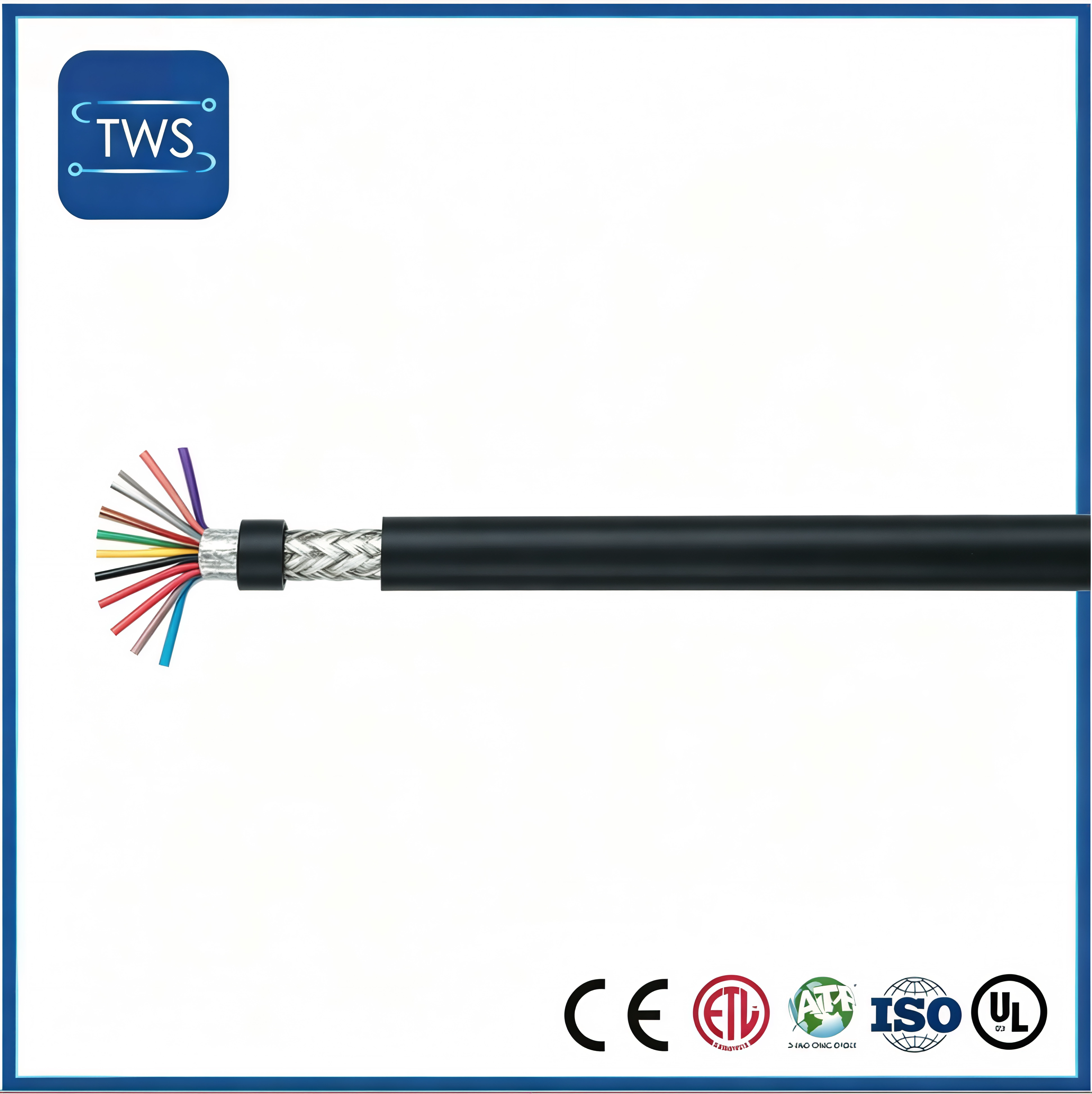 UL2464 Shielded Computer Cable 300V PVC Jacket Double Shielded