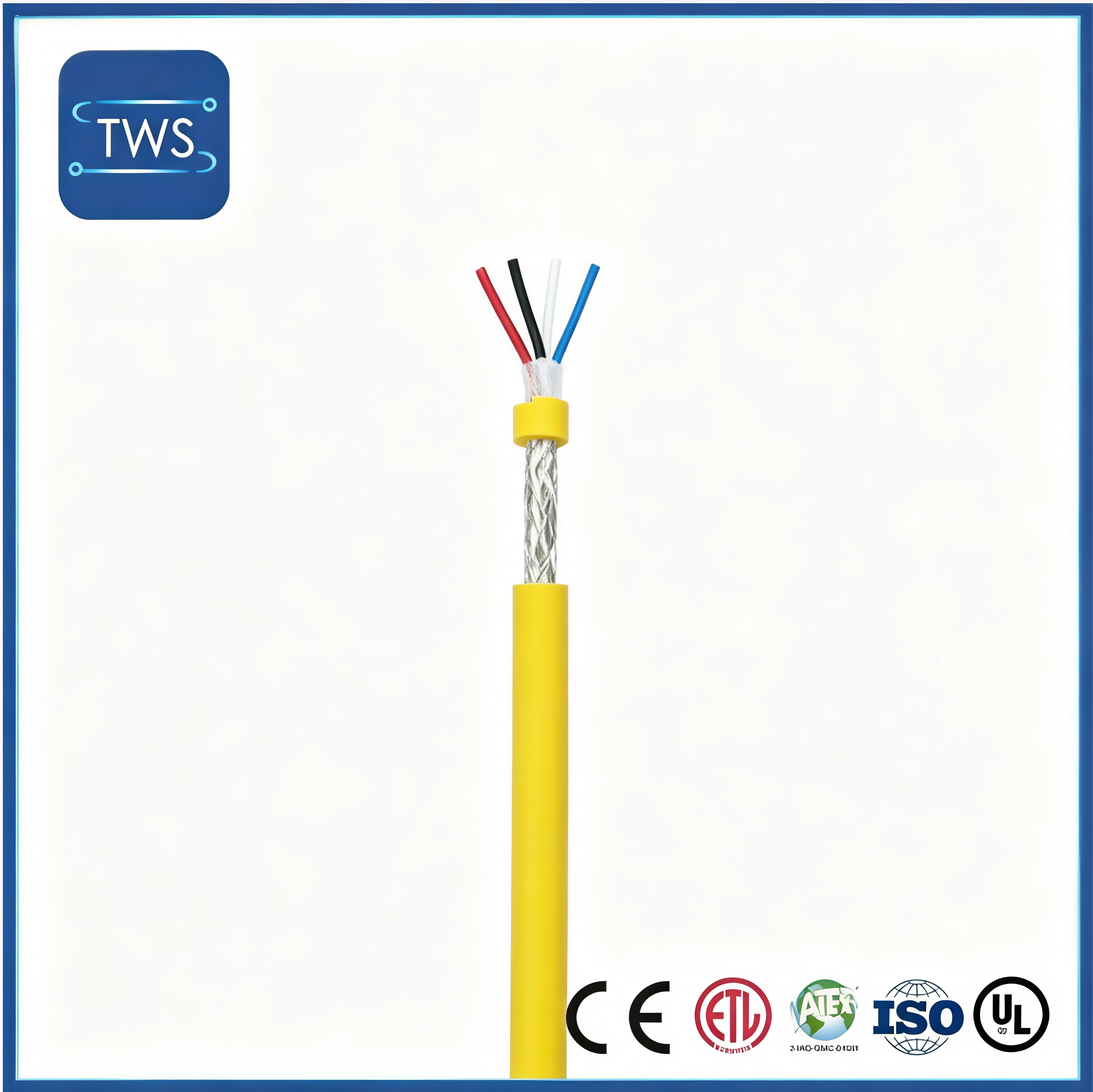 Industrial Profinet Type a Cable 22AWG S/FTP Shielded Yellow PVC