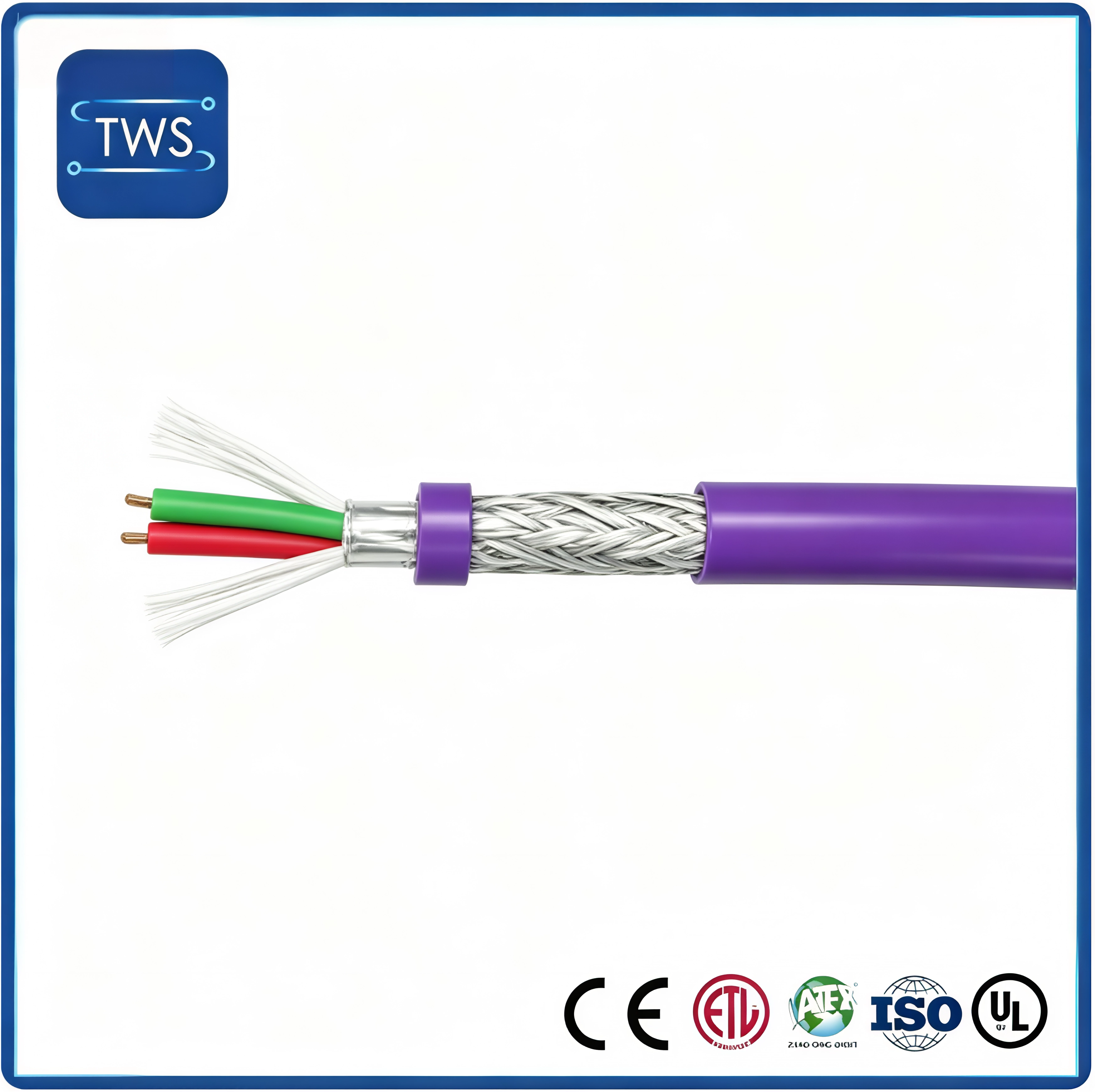 Industrial Control Cable 2C Bare Copper/Tinned Copper PVC Jacket