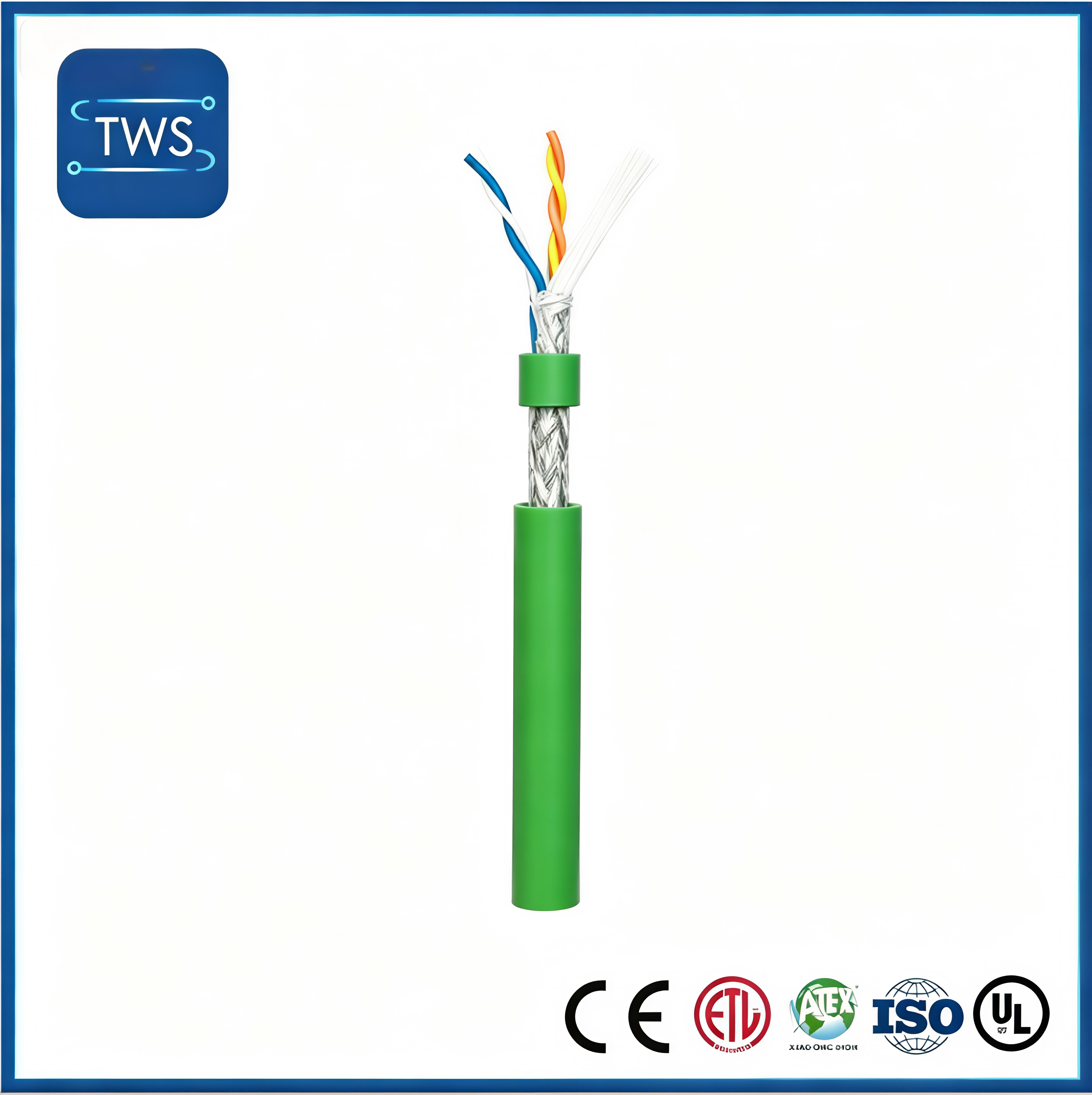 Industrial Ethernet Fd Cat5e Cable 24AWG S/FTP PUR Drag Chain