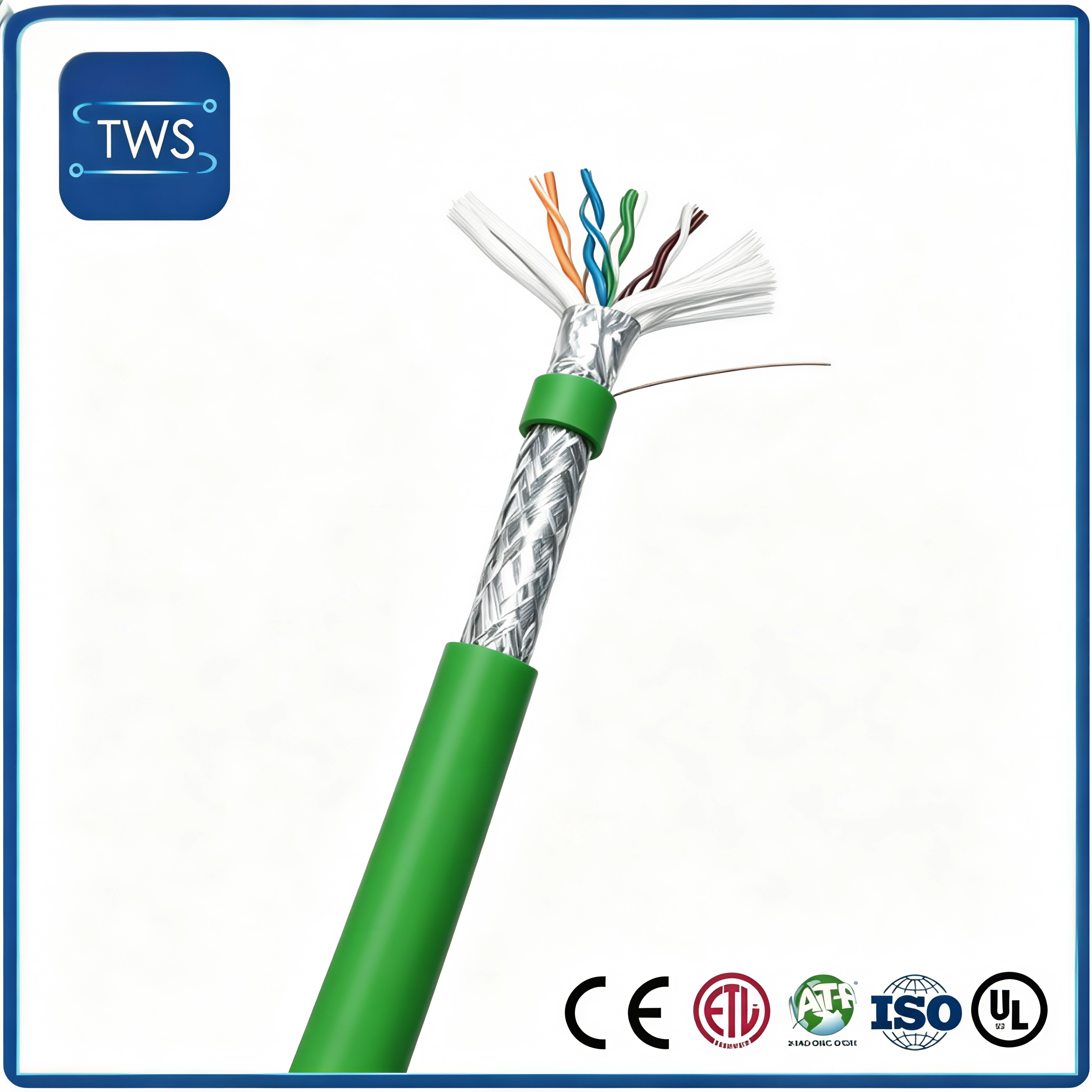 24AWG Cat5e High Flexible Drag Chain Ethernet Cable Sf/UTP PUR/PVC