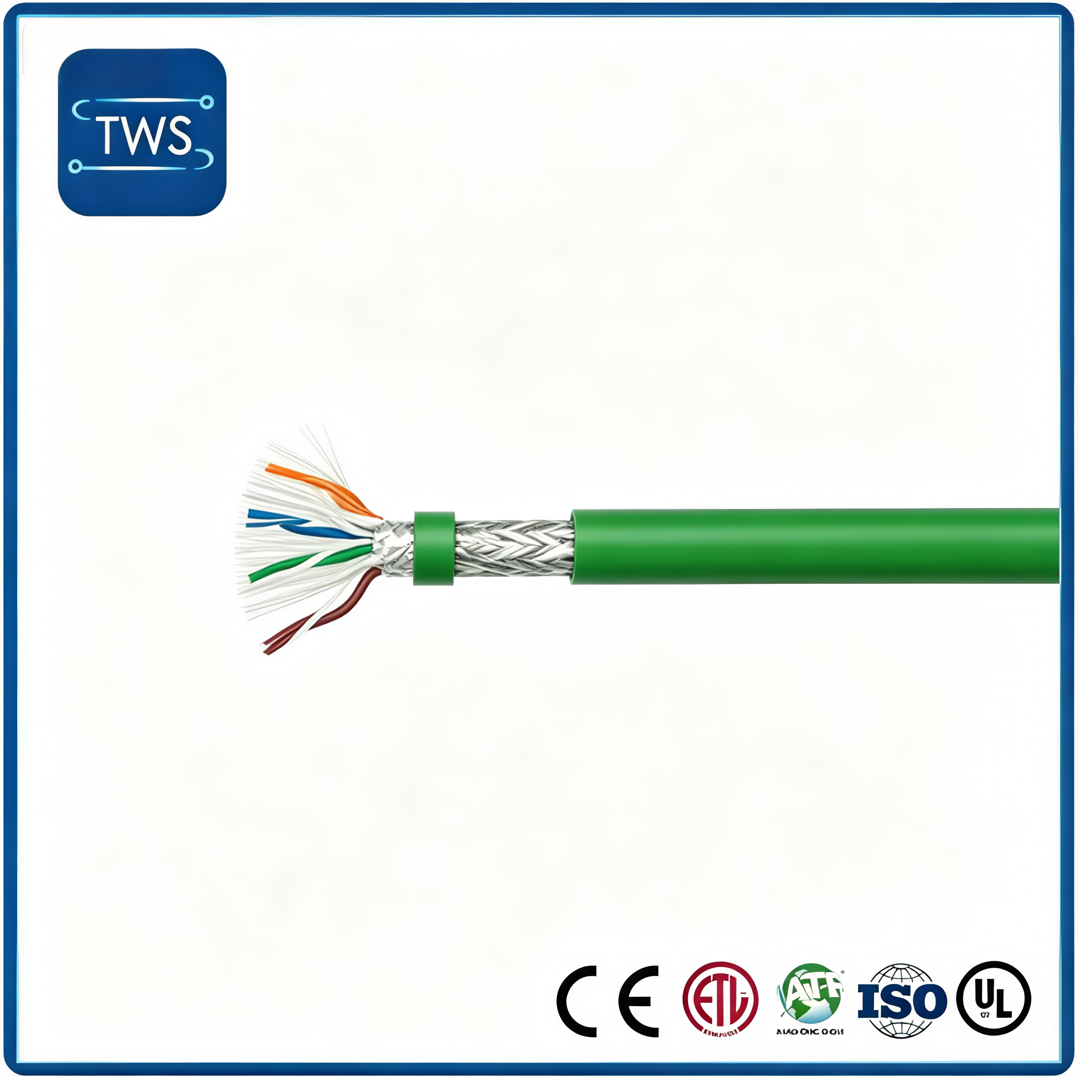 Cat5e Sf/UTP High Flex Drag Chain Ethernet Cable 24AWG PUR