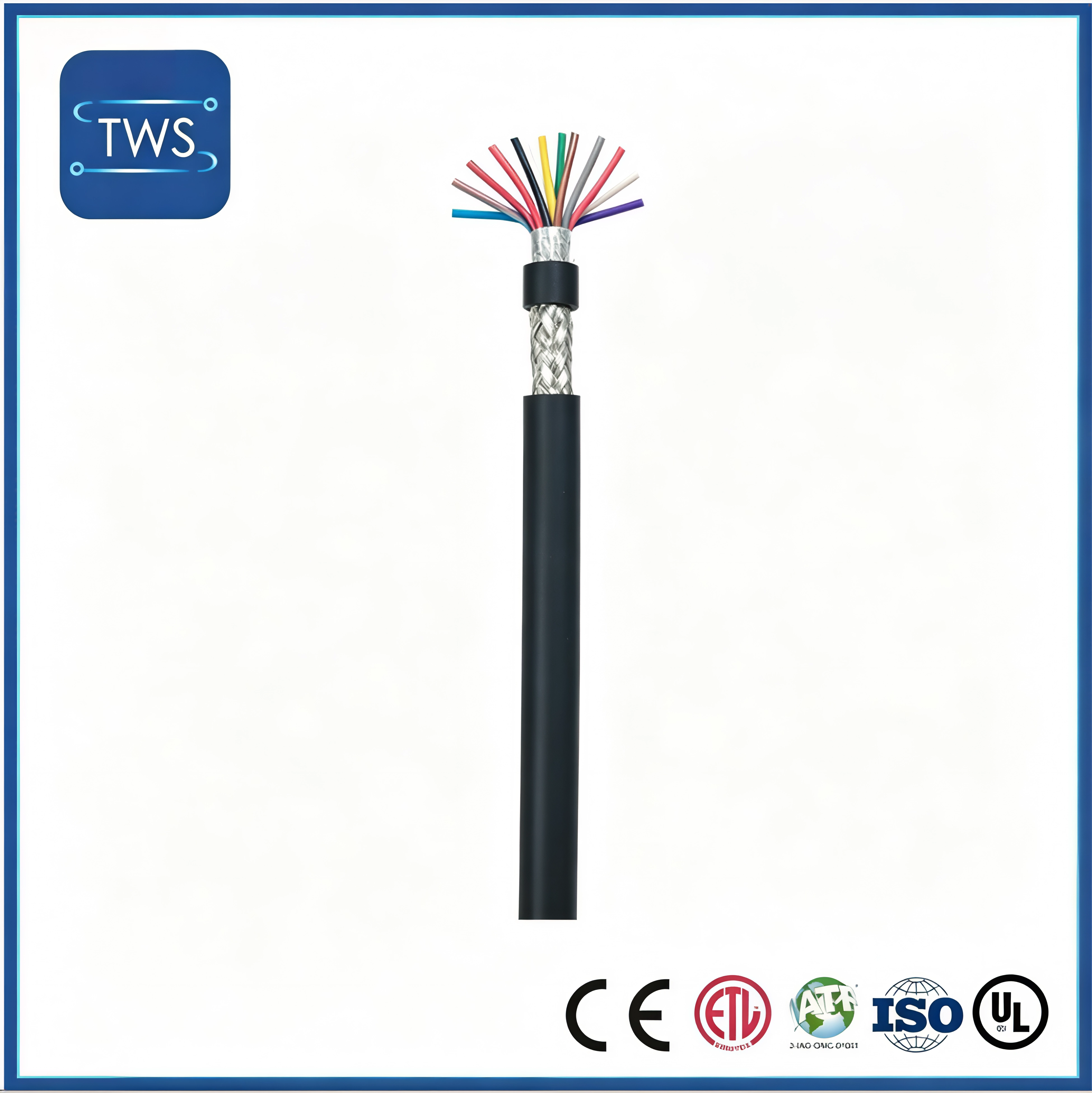 UL2464 Shielded Computer Cable 300V PVC Jacket Double Shielded