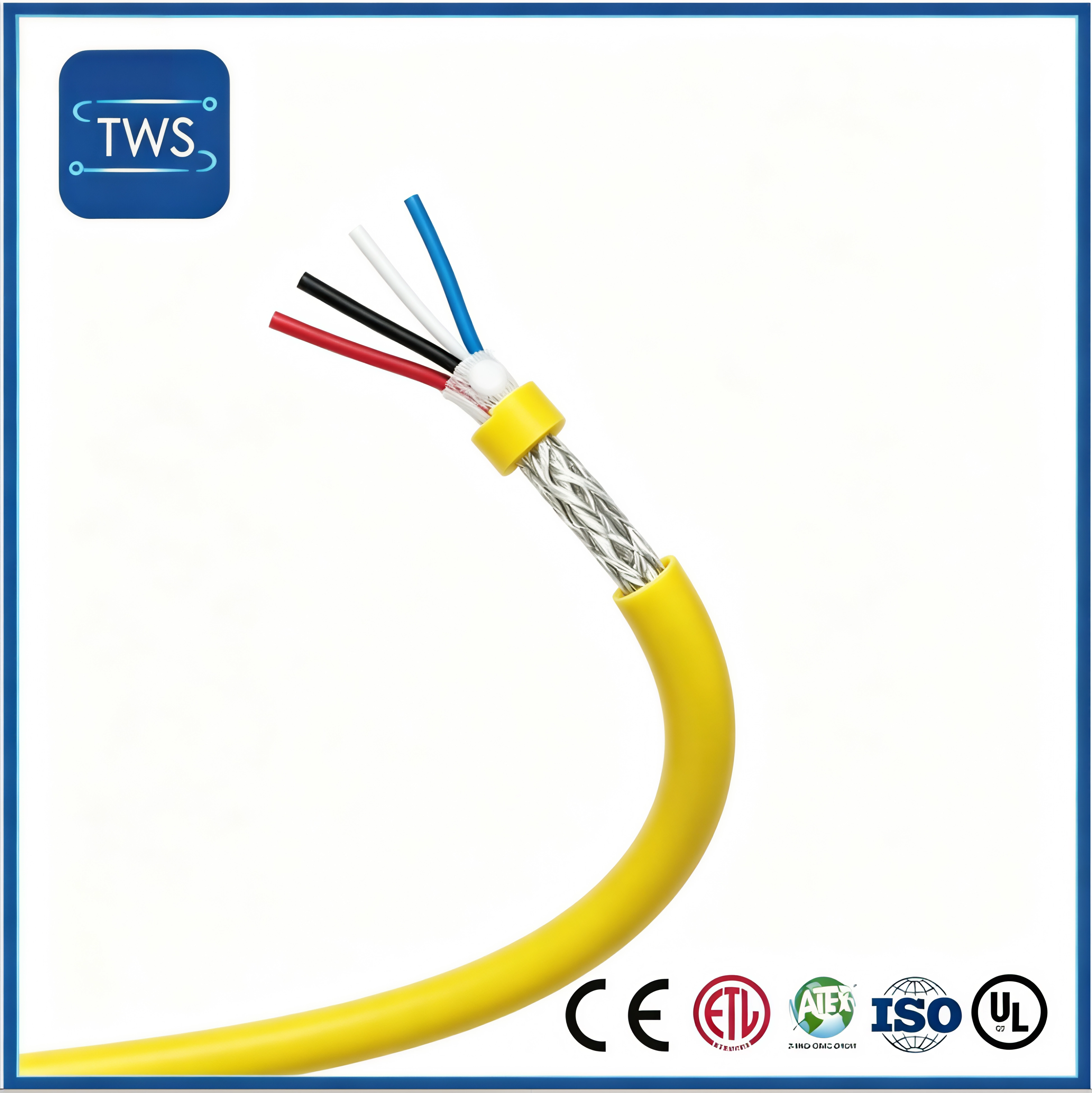 Industrial Profinet Type a Cable 22AWG S/FTP Shielded Yellow PVC