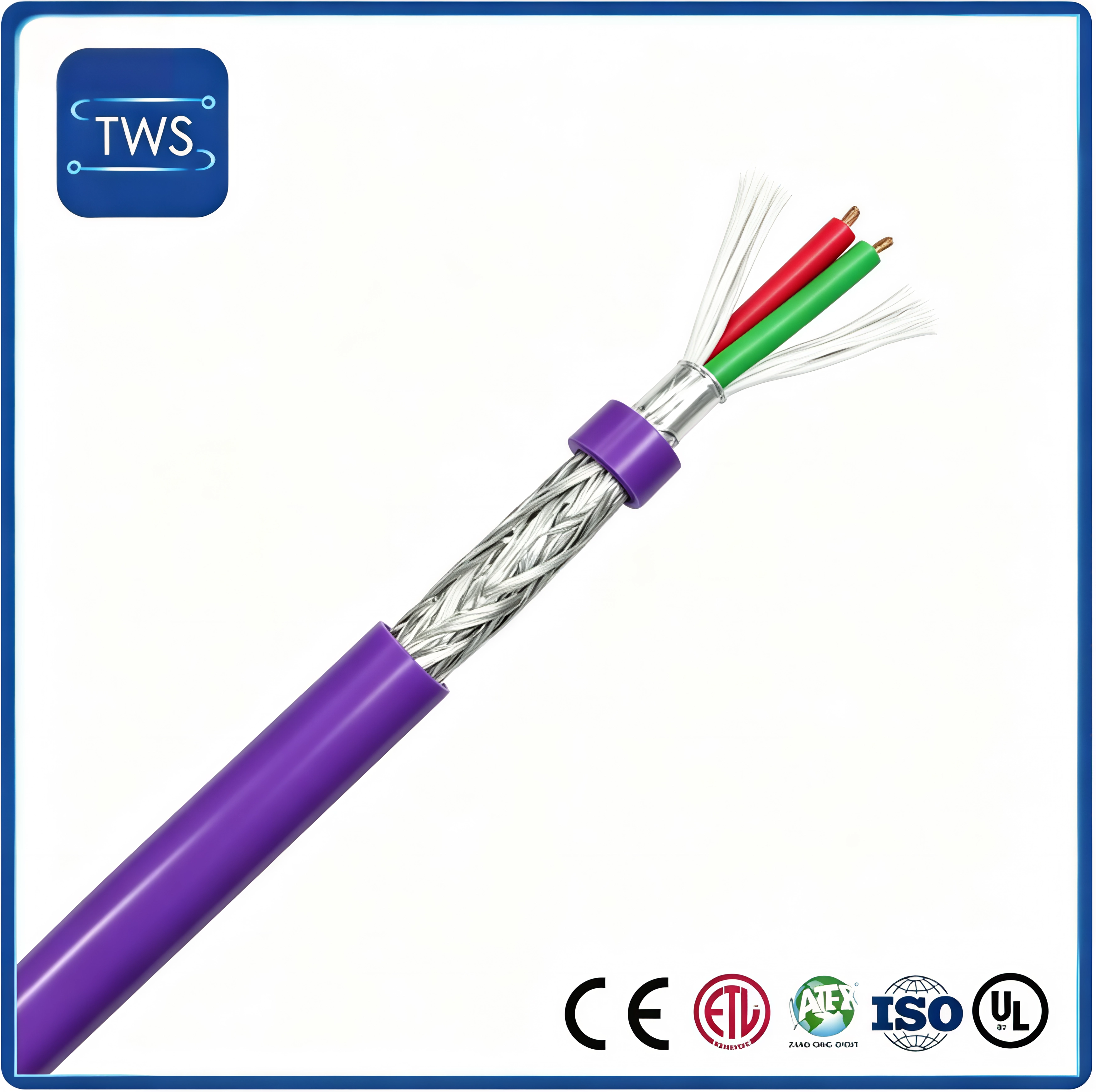 Industrial Control Cable 2C Bare Copper/Tinned Copper PVC Jacket