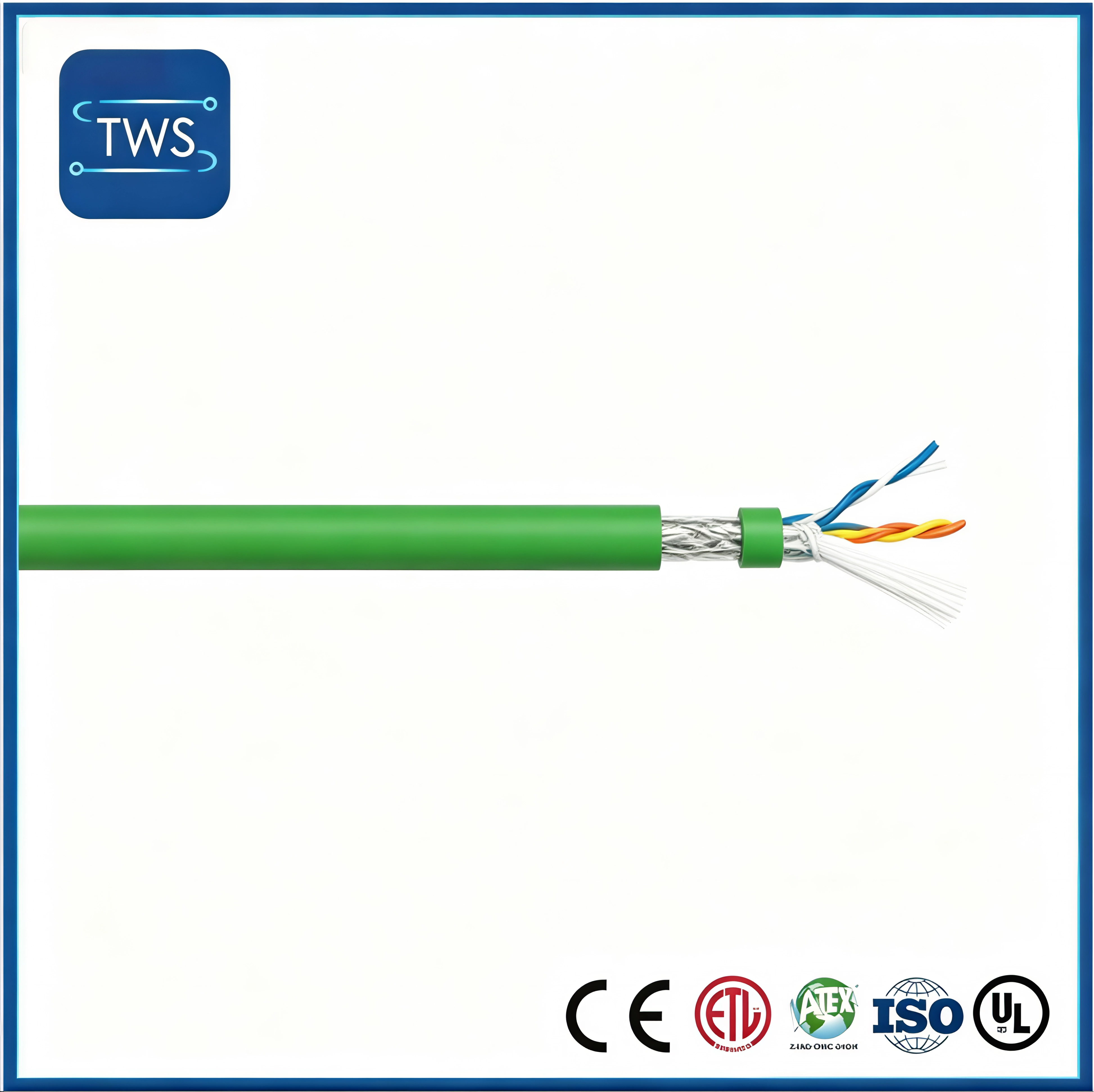 Industrial Ethernet Fd Cat5e Cable 24AWG S/FTP PUR Drag Chain