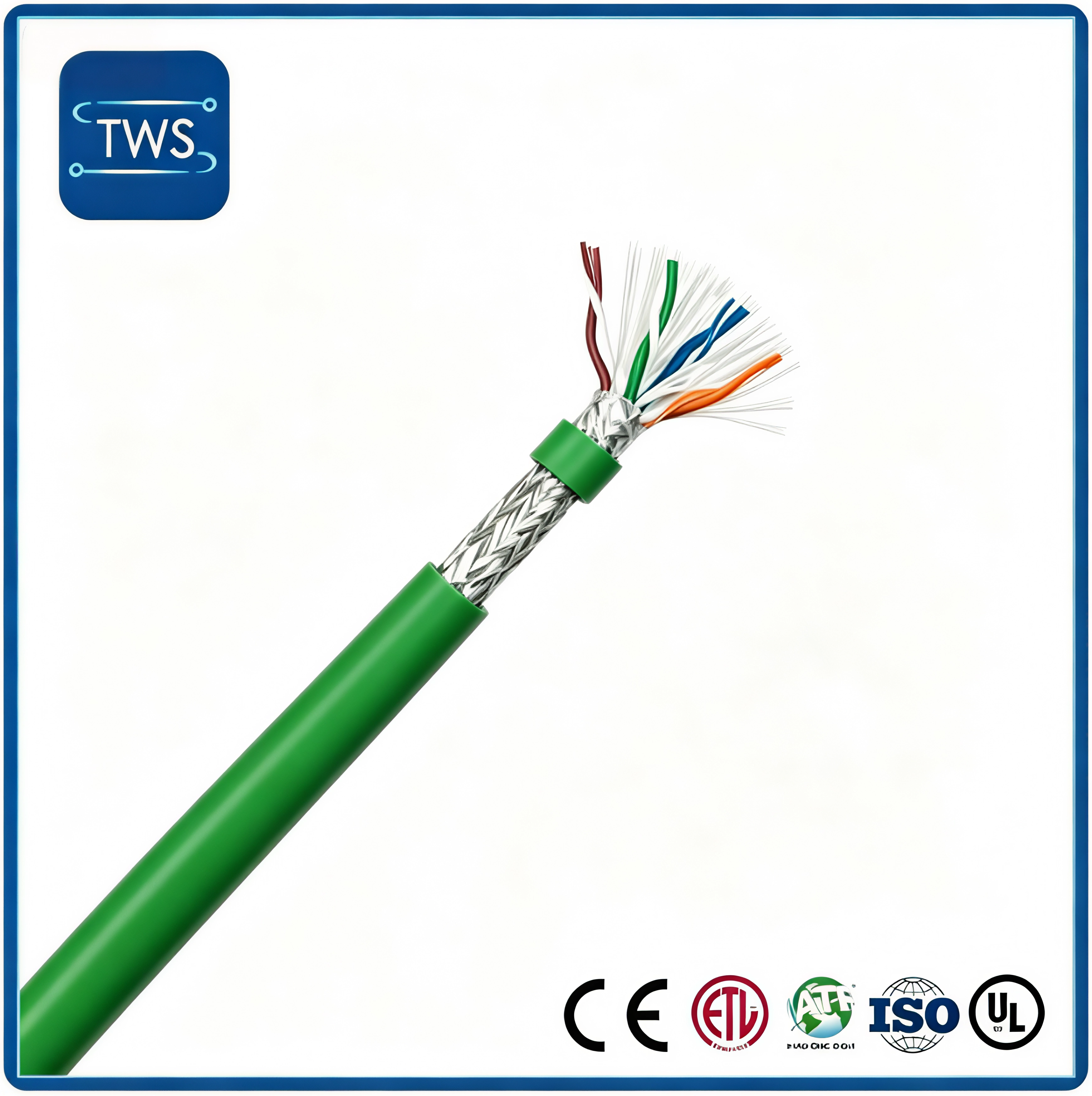Cat5e Sf/UTP High Flex Drag Chain Ethernet Cable 24AWG PUR